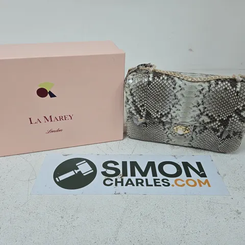 BOXED LA MAREY LONDON SNAKESKIN PRINT SHOULDER BAG 