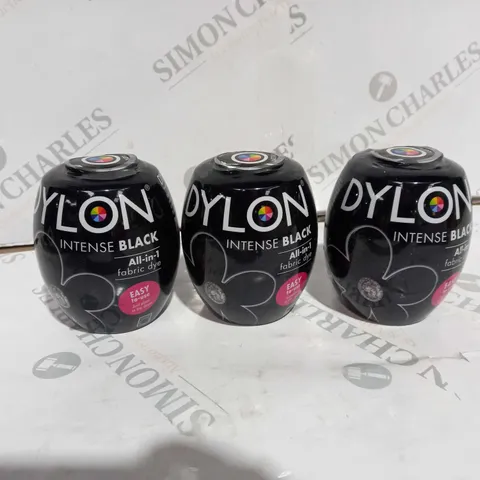 3 X DYLON INTENSE BLACK ALL-IN-1 FABRIC DYE 