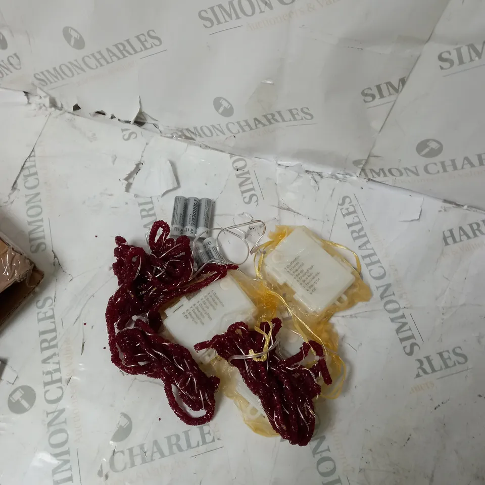 BOXED ALISON CORK PRE-LIT GLITTER ROPE STRANDS - WINE RED