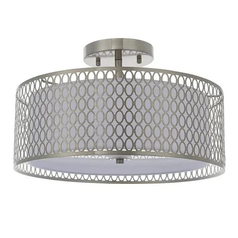 BOXED CORDERO 3 LIGHT FLUSH CEILING LIGHT SATIN NICKEL PLATE