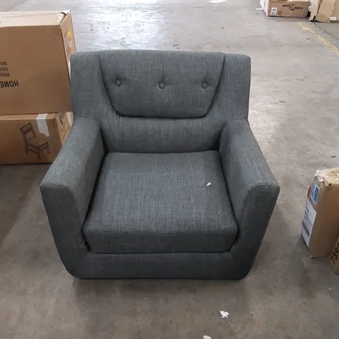 DESIGNER GREY FABRIC ARMCHAIR (1 ITEM)