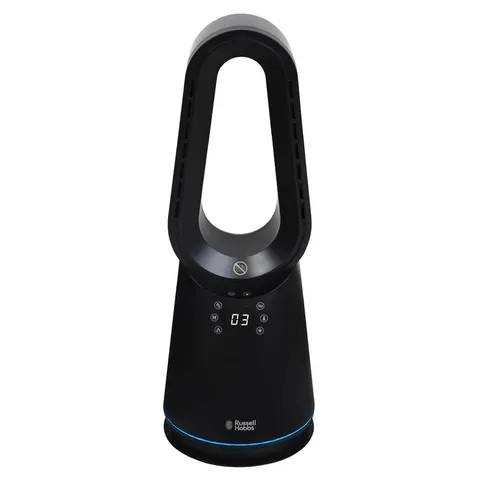 BOXED RUSSELL HOBBS RHCBLD3IN BLADELESS HEAT AND COOL FAN IN BLACK