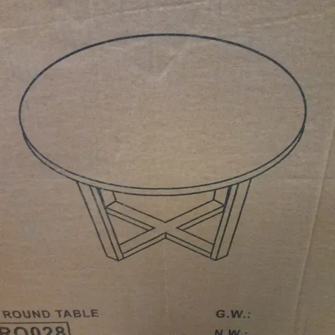 BOXED OAK ROUND TABLE - DARK OAK + GUNMETAL 