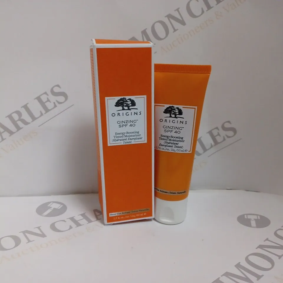 BOXED ORIGINS GINZIG ENERGY BOOSTING TINTED MOISTURISER SPF40 - 50ML 