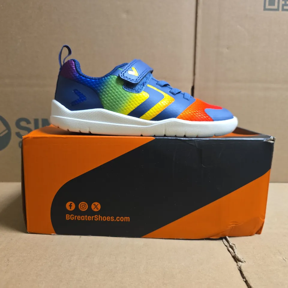 BOXED PAIR OF BGREATER ENNIS KID'S SHOES IN RAINBOW SIZE UK 11