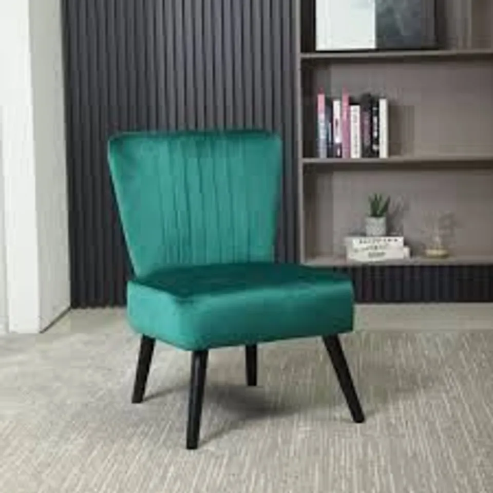 BOXED LINEN FABRIC DINING CHAIR DARK GREEN