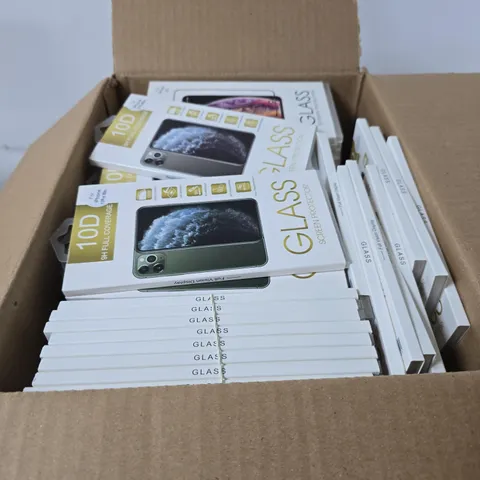BOX OF APPROXIMATELY 50 ASSORTED MOBILE PHONE SCREEN PROTECTORS 