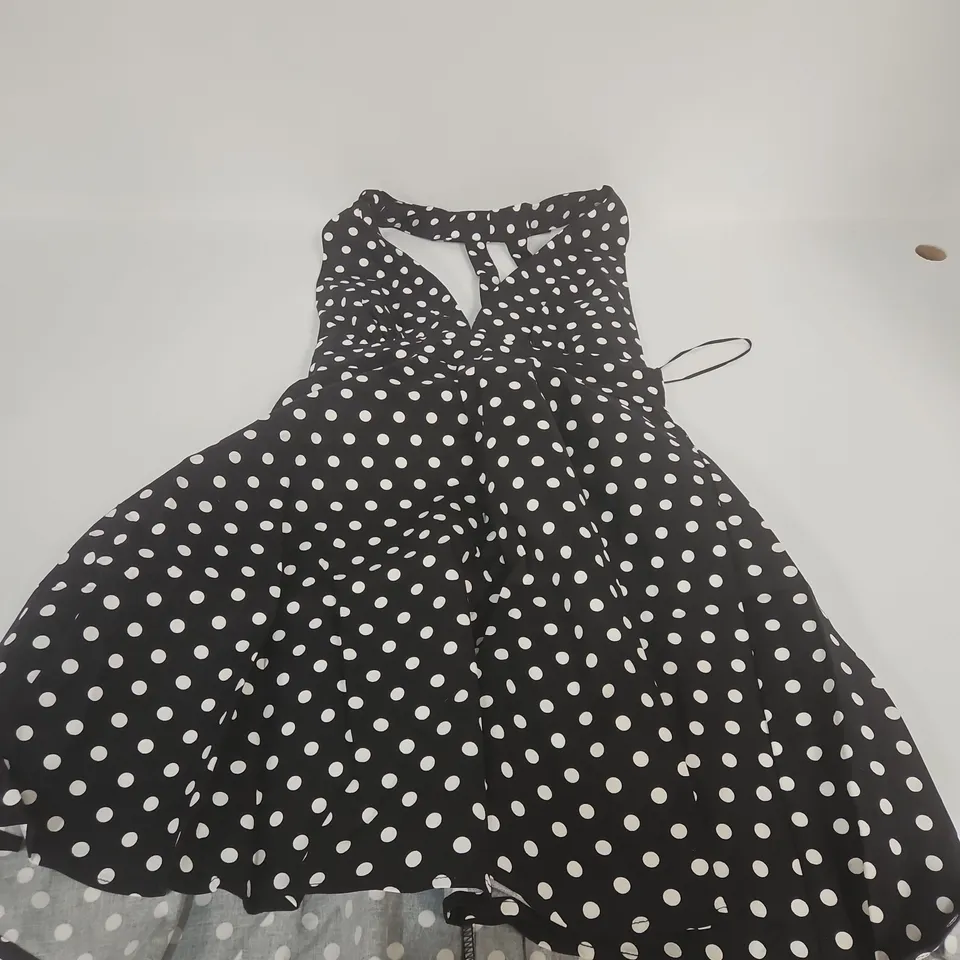 CIDER WOMEN'S POLKA DOT DRESS – BLACK & WHITE - S