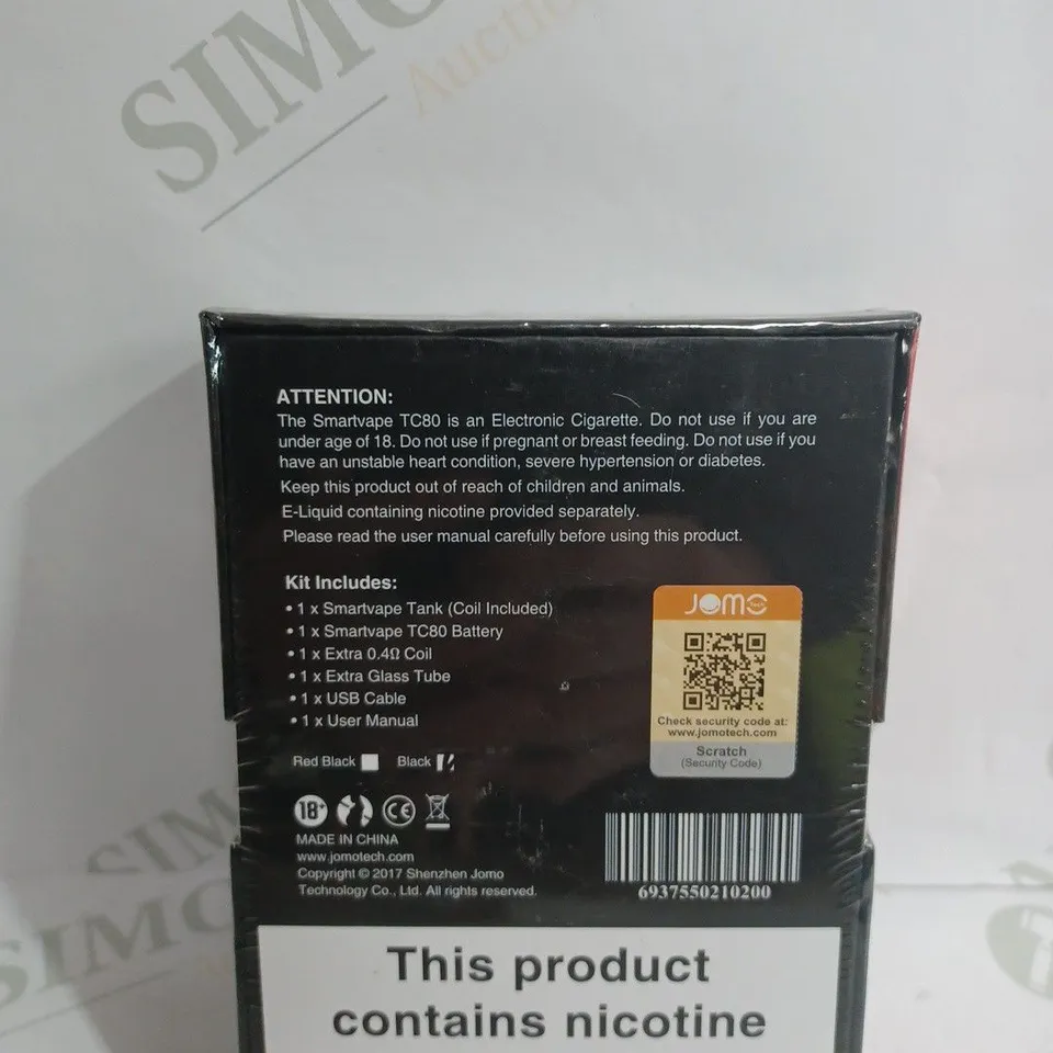 SEALED SMARTVAPE TC80 BOX MOD WITH 2200MAH BATTERY ELECTRONIC CIGARETTE VAPE KIT IN BLACK