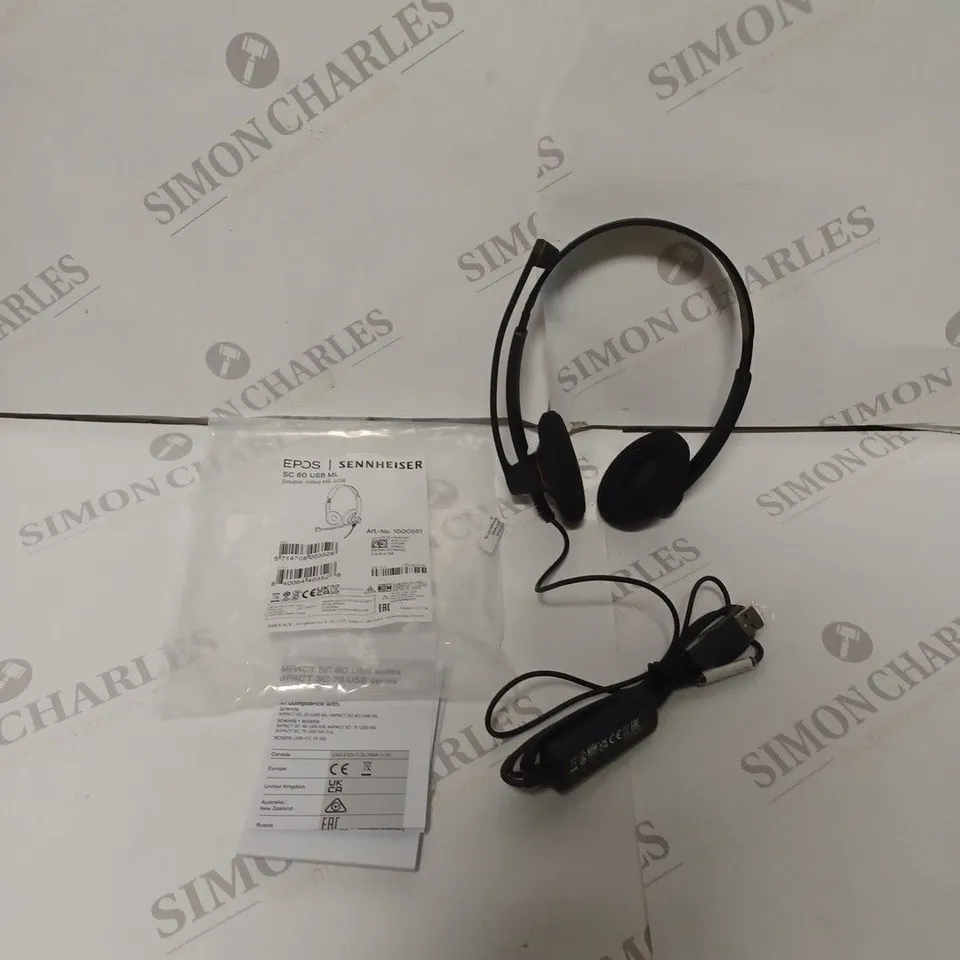EPOS SENNHEISER SC 60 DOUBLE SIDED HEADPHONES