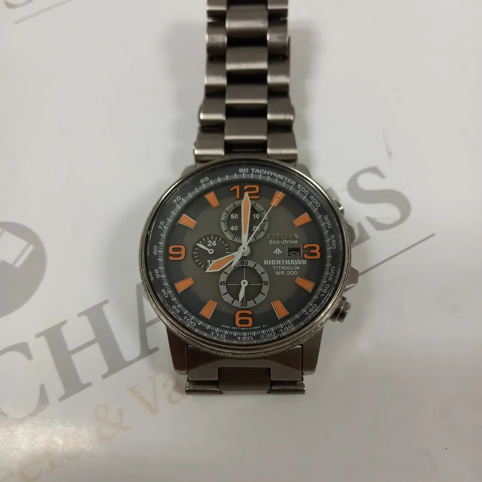 CITIZEN ECO-DRIVE NIGHTHAWK TITANIUM WR 200 WATCH 