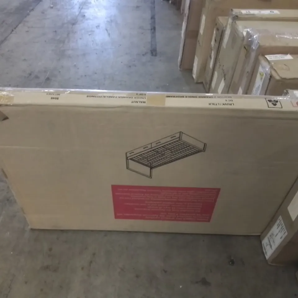 BOXED NEWTON 2 DRAWER SINGLE BEDFRAME PARTS (INCOMPLETE, BOX 3 OF 3 ONLY)