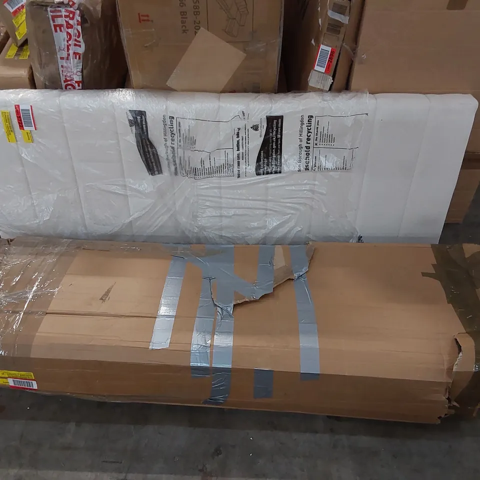 FABRIC HEADBOARD WITH BED PARTS (2 ITEMS)