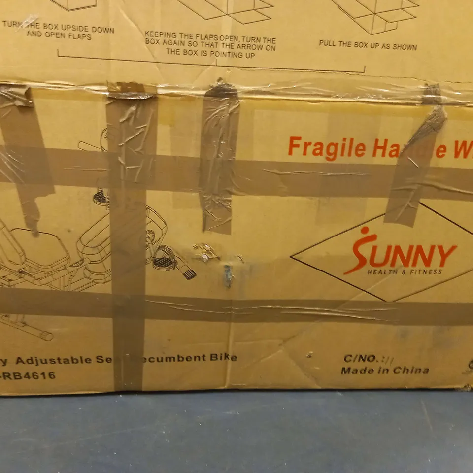 SUNNY HEALTH & FITNESS MAGNETIC RECUMBENT BIKE EXERCISE BIKE (EXTREMELY HEAVY!)