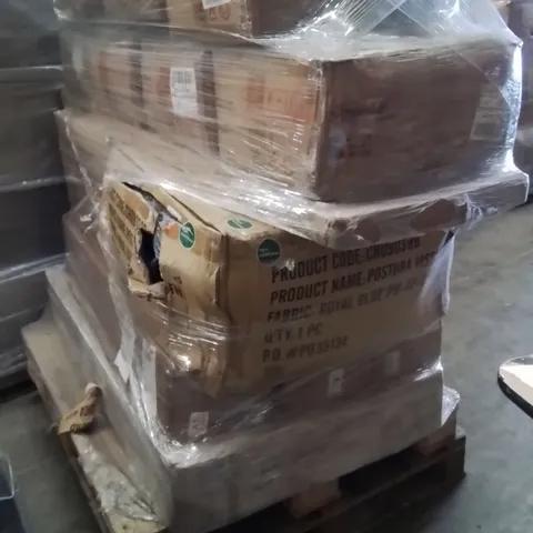 PALLET OF ASSORTED HOUSEHOLD GOODS AND PRODUCTS TO INCLUDE;HUMAN DOG BED,OFFICE CHAIRS