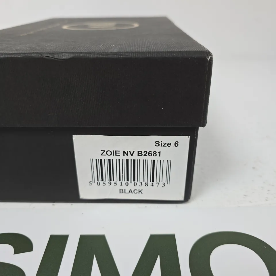 ZOIE NV BLACK VELVET LOAFERS – SIZE 6 (UK) WITH BOX