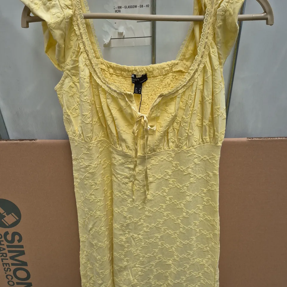 NOBODY'S CHILD MELISSA MIDI DRESS – YELLOW, UK 8 (EU 36, USA 4)