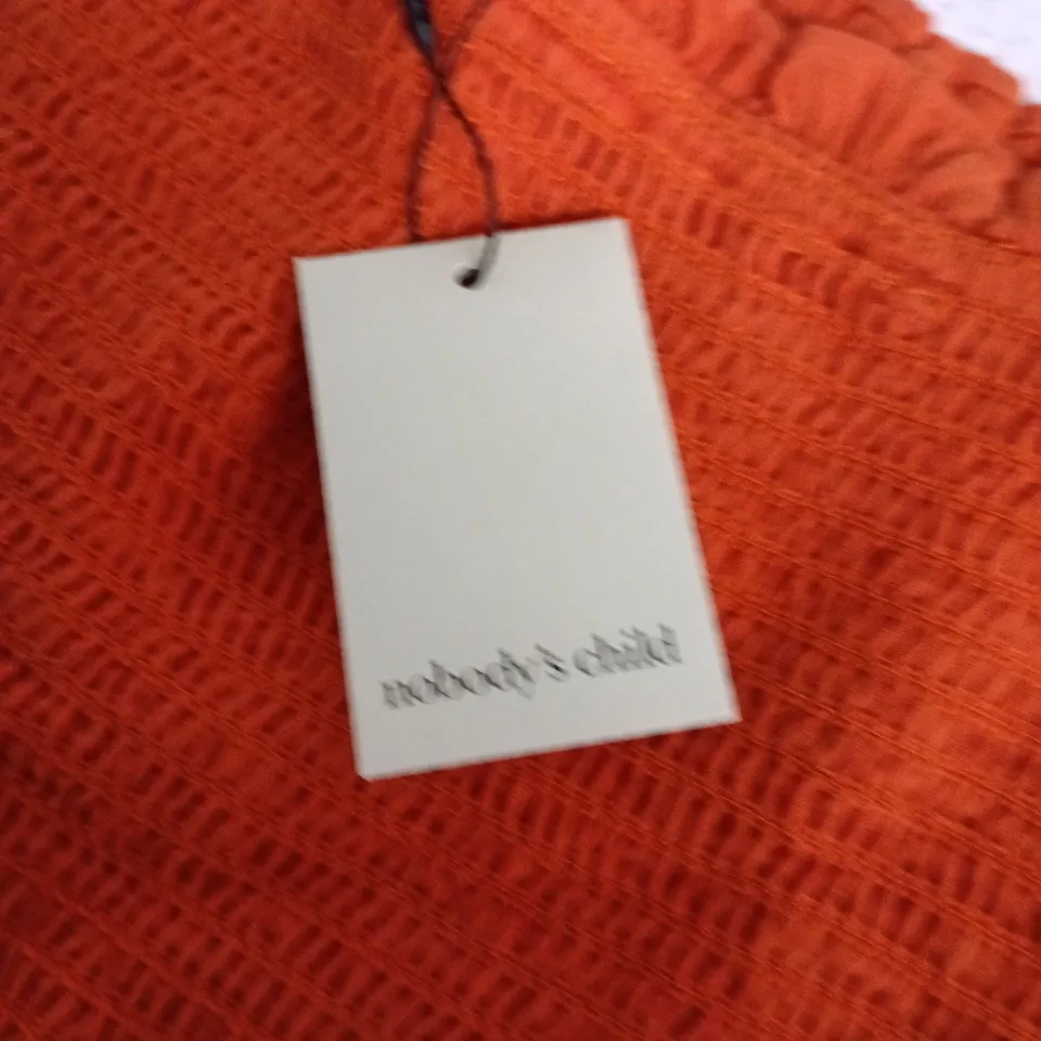 NOBODYS CHILD ORANGE BEACH SHIRRED BANDEAU TOP – UK 8 (EU 36, USA 4)
