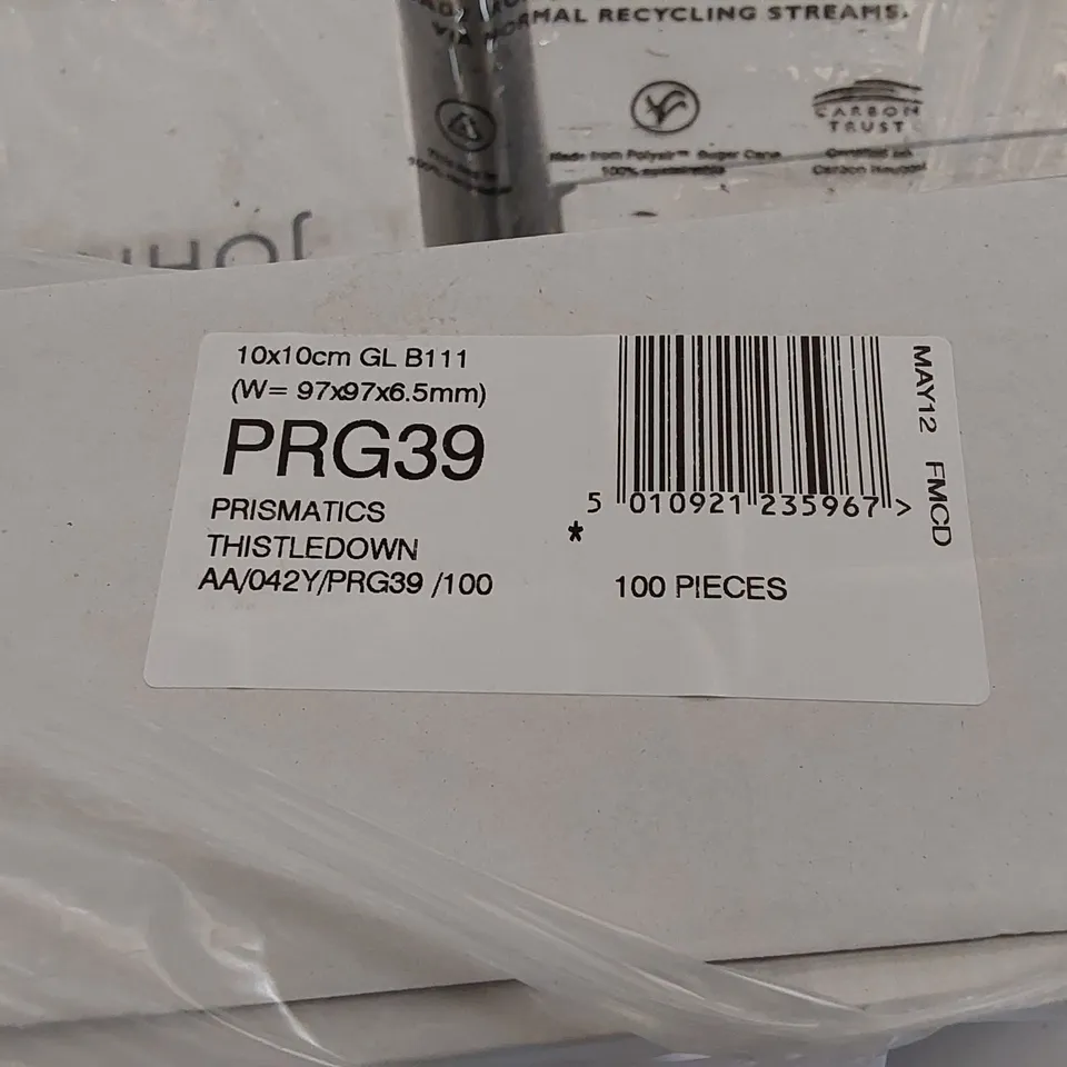 PALLET TO CONTAIN APPROX 84 X PACKS OF JOHNSON TILES PRISMATICS THISTLEDOWN GLAZED WALL TILES - 100 TILES PER PACK // TILE SIZE: 97 X 97 X 6.5mm