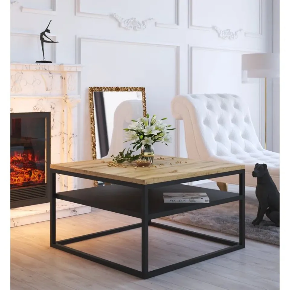 BOXED APOLONIO COFFEE TABLE WITH STORAGE SPACE 