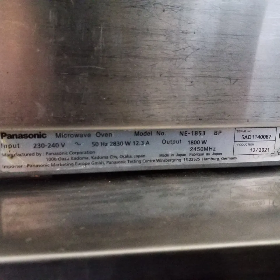 PANASONIC NE-1853 1800W COMMERCIAL MICROWAVE