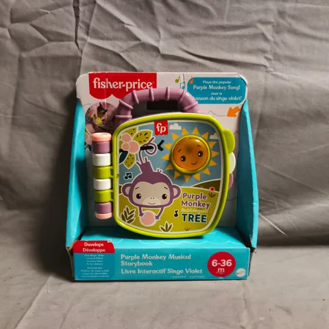 FISHER-PRICE PURPLE MONKEY MUSICAL STORYBOOK TOY