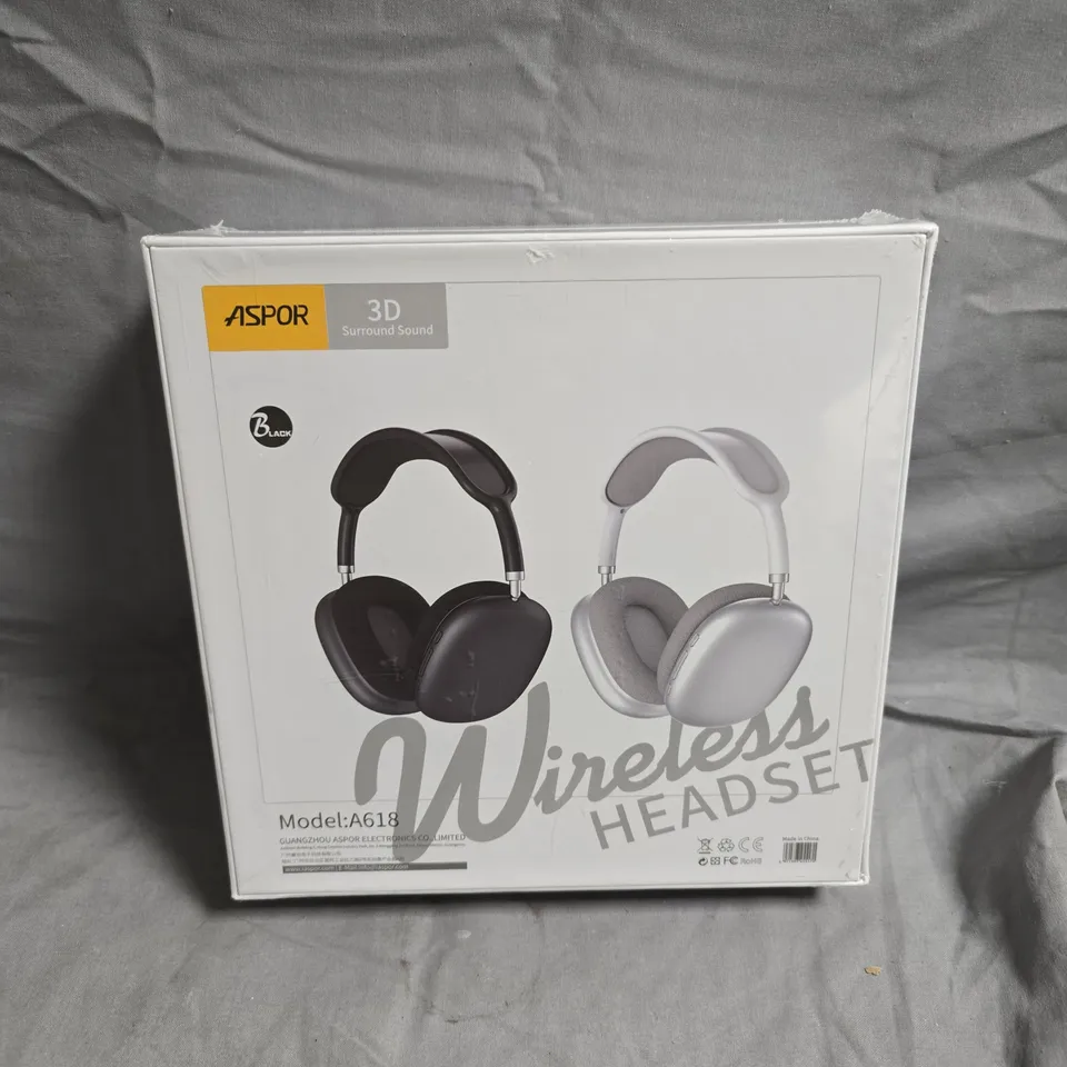 SEALED ASPOR WIRELESS HEADSET IN BLACK – MODEL A618