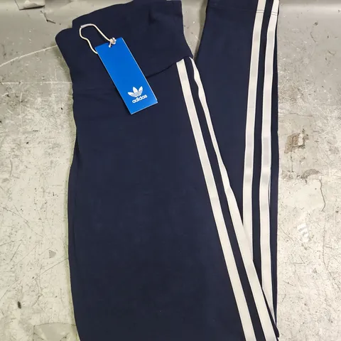 ADIDAS WOMENS 3 STRIPE LEGGINGS IN BLUE SIZE S