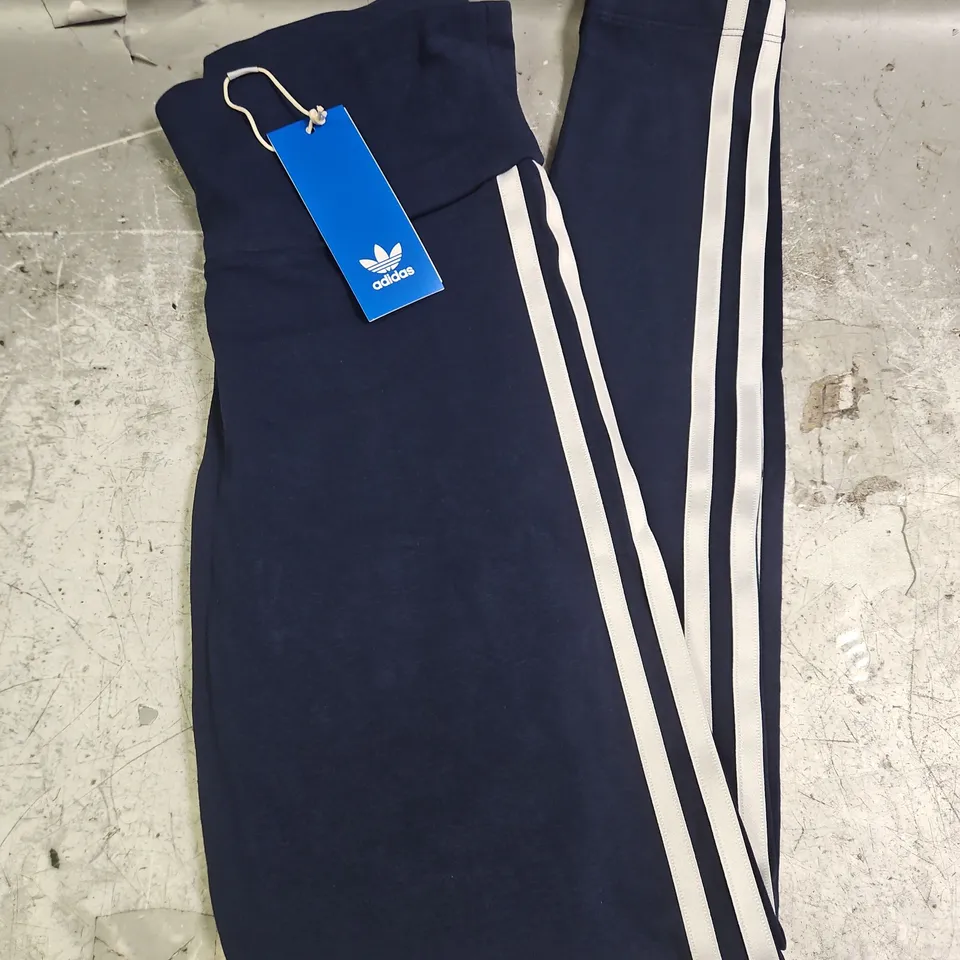 ADIDAS WOMENS 3 STRIPE LEGGINGS IN BLUE SIZE S