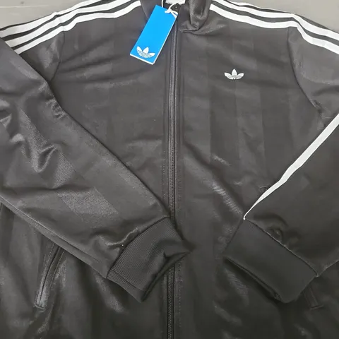 ADIDAS ORIGINALS BLACK TRACK JACKET - SIZE 11/12 YRS