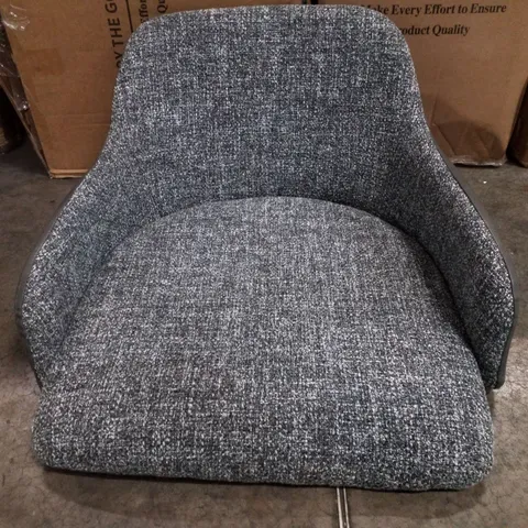 BOXED SET OF 2 GREY FABRIC/LEATHER DINING CHAIRS
