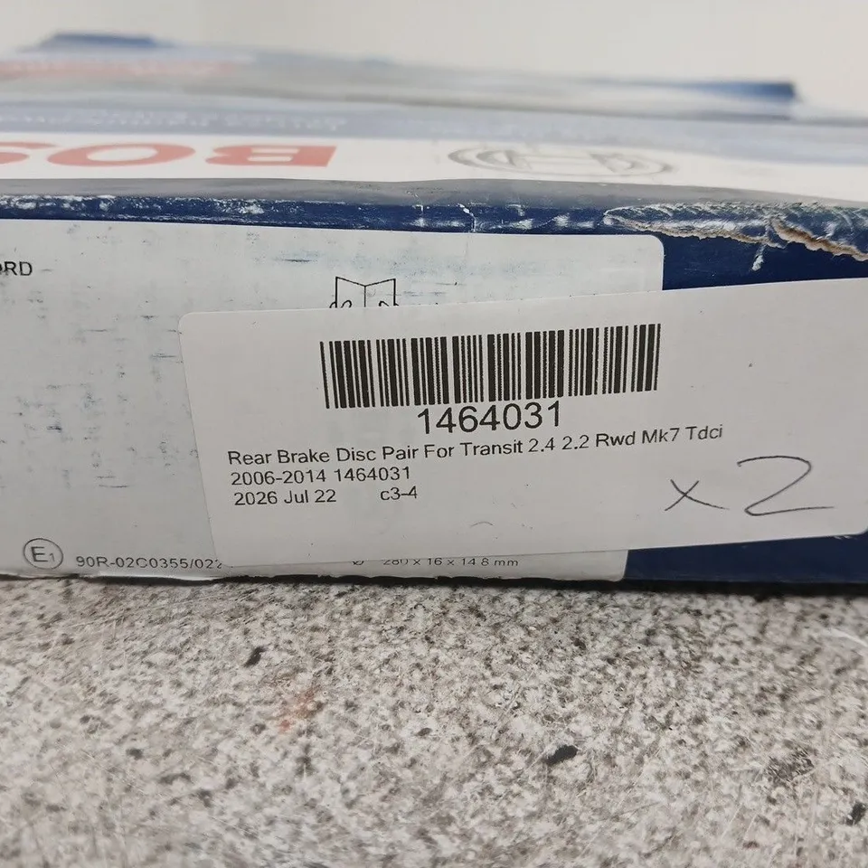 BOSCH REAR BRAKE DISC PAIR FOR FORD TRANSIT MK7 TDCI (2006–2014) – BOXED
