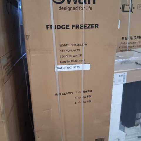 BOXED SWAN SR156120W 55CM 50/50 TOTAL NO FROST FRIDGE FREEZER - WHITE