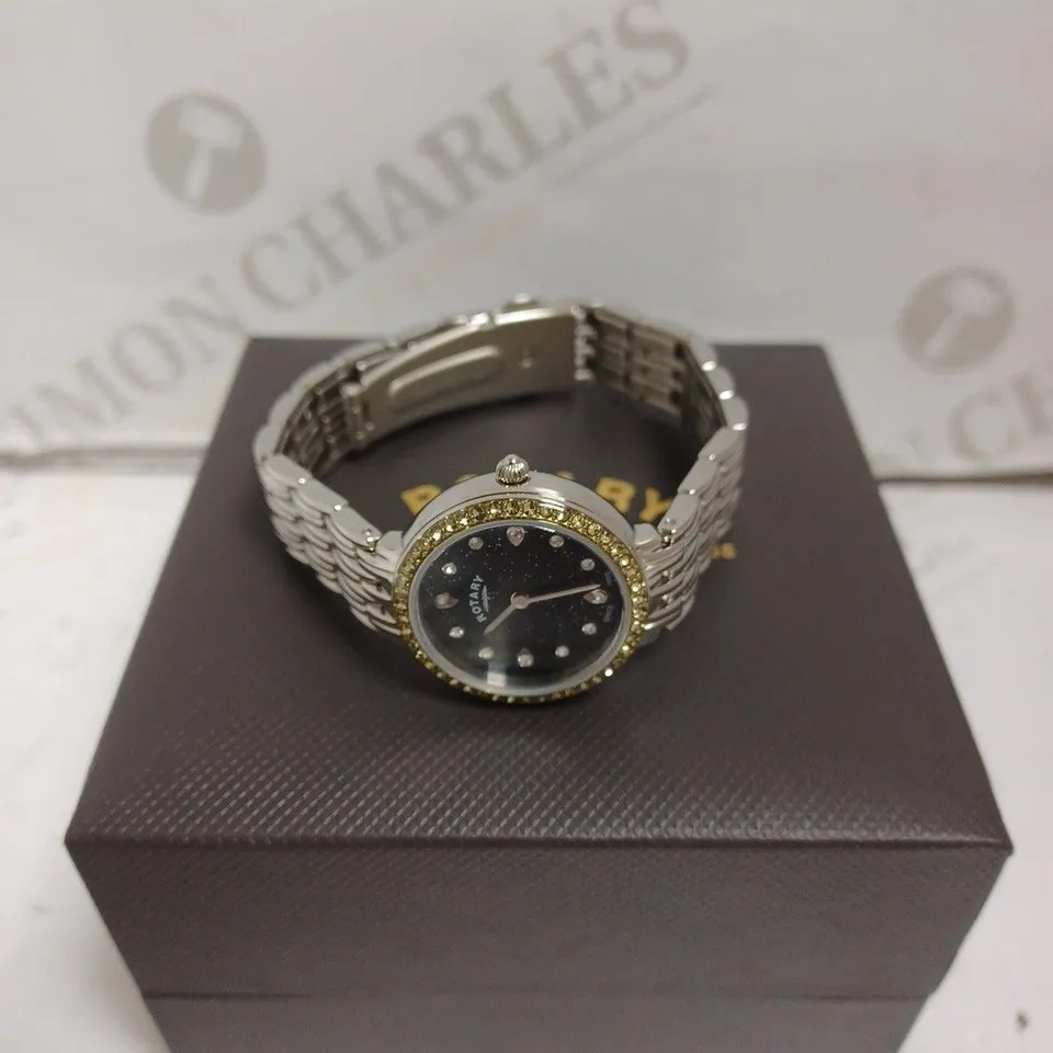 BOXED ROTARY WATCH - STAINLESS STEEL - MINERAL GLASS - WATER RESISTANT 50M. 