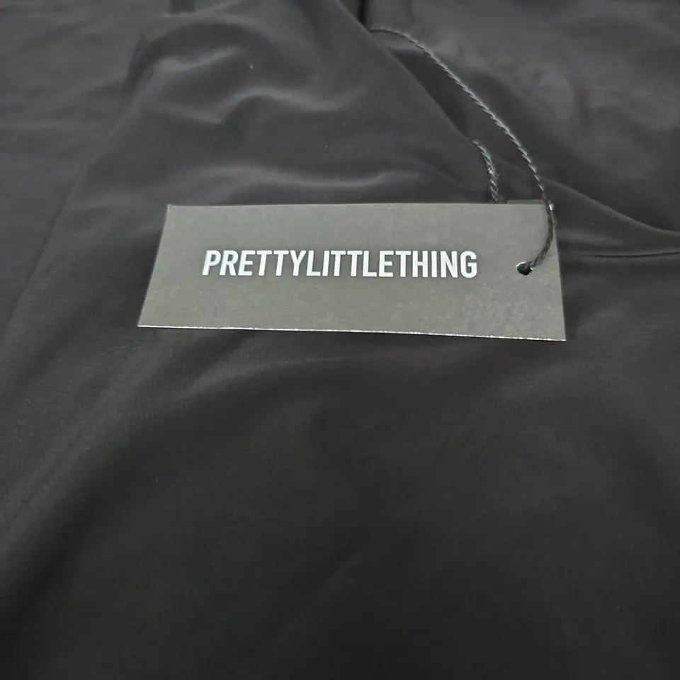 PRETTYLITTLETHING BLACK MAXI DRESS – DOUBLE LAYER, UK SIZE 8