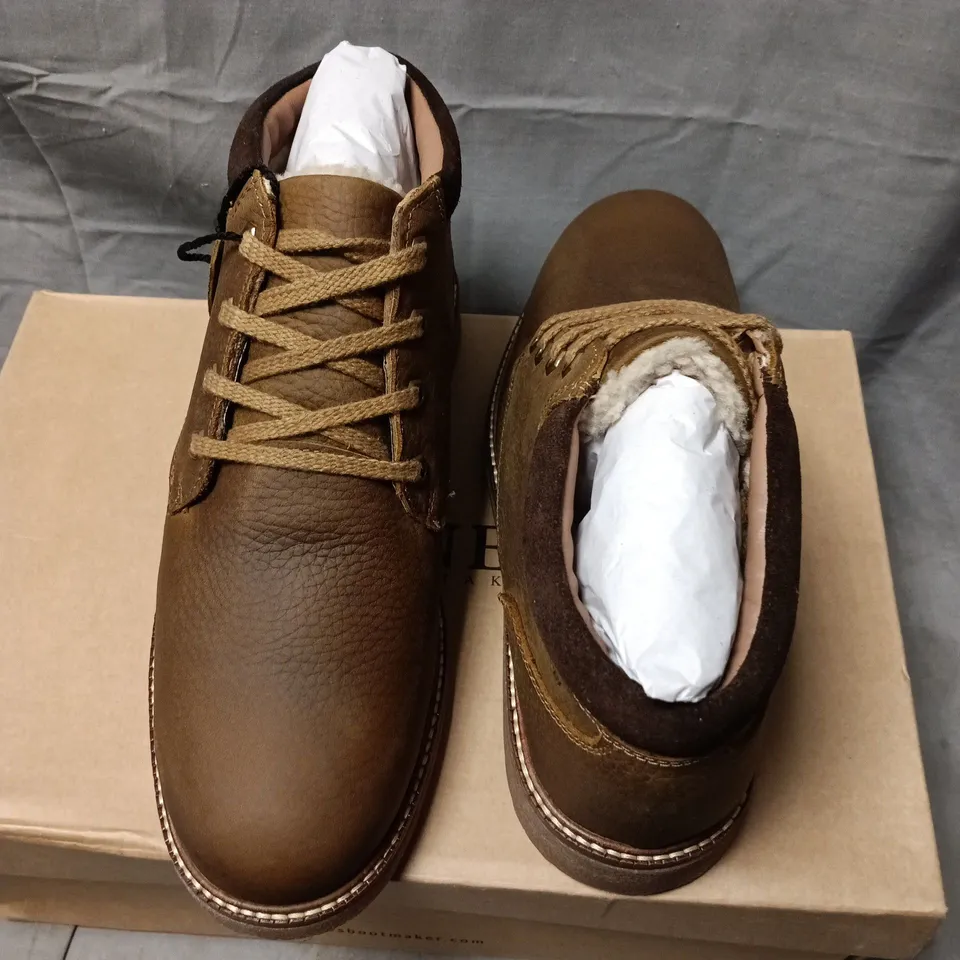 BOXED JONES BOOTMAKER HALIFAX TAN LEATHER BOOTS, UK 6 (EU 40)