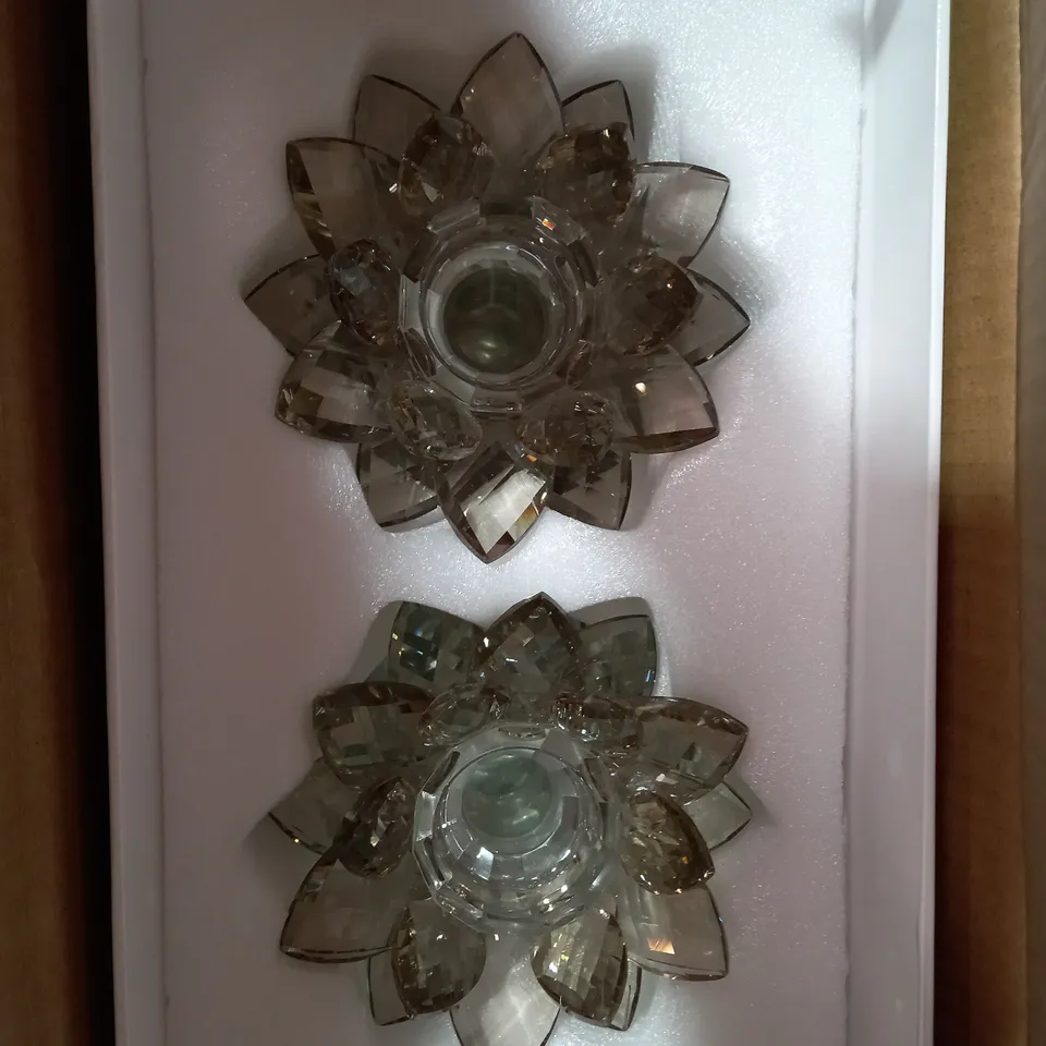 JULIEN MACDONALD CRYSTAL LOTUS FLOWER TEALIGHT HOLDERS