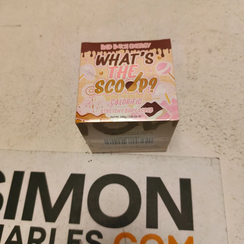 BAD BITCH ENERGY WHAT'S THE SCOOP? CALORIFIC STRETCHY BODY SCRUB 200G