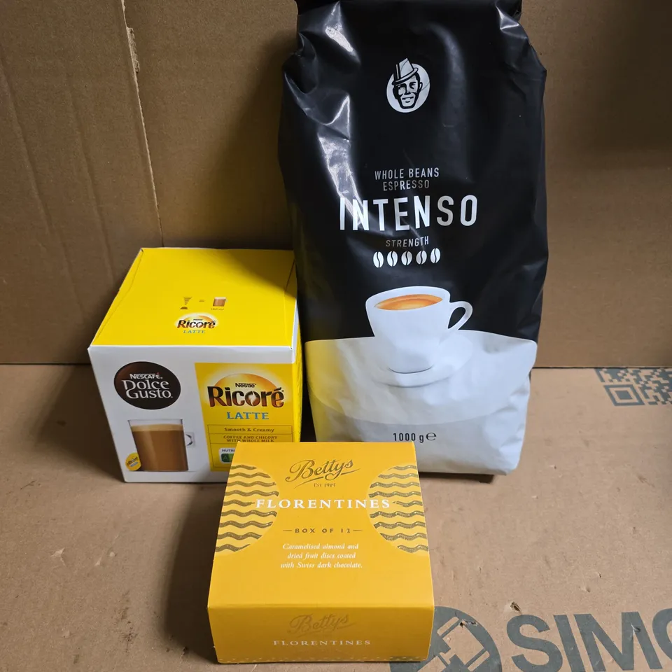 APPROXIMATELY 7 ASSORTED FOOD/DRINK PRODUCTS TO INCLUDE DOLCE GUSTO COFFEE, FLORENTINES, COSTA COFFEE PODS ETC 