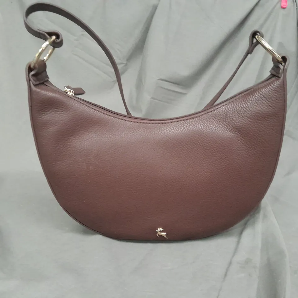 ASHWOOD CRESCENT LEATHER SHOULDER BAG IN MILK CHOCOLATE