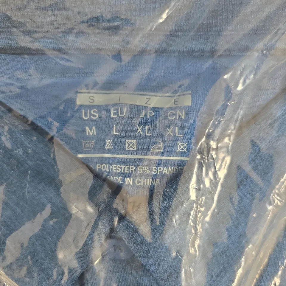 KEFITEVD Men's Blue Polo Shirt – Short Sleeve, Quick-Dry