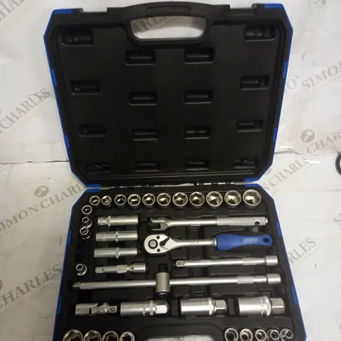 DRAPER 16361 SQUARE DRIVE COMBINEDMM/AF SOCKET 39 PIECES SET, 3/8" LENGTH , BLUE