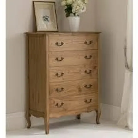 BRAND NEW BOXED HOMESDIRECT 365 MONTPELLIER NATURAL FIVE DRAWER CHEST