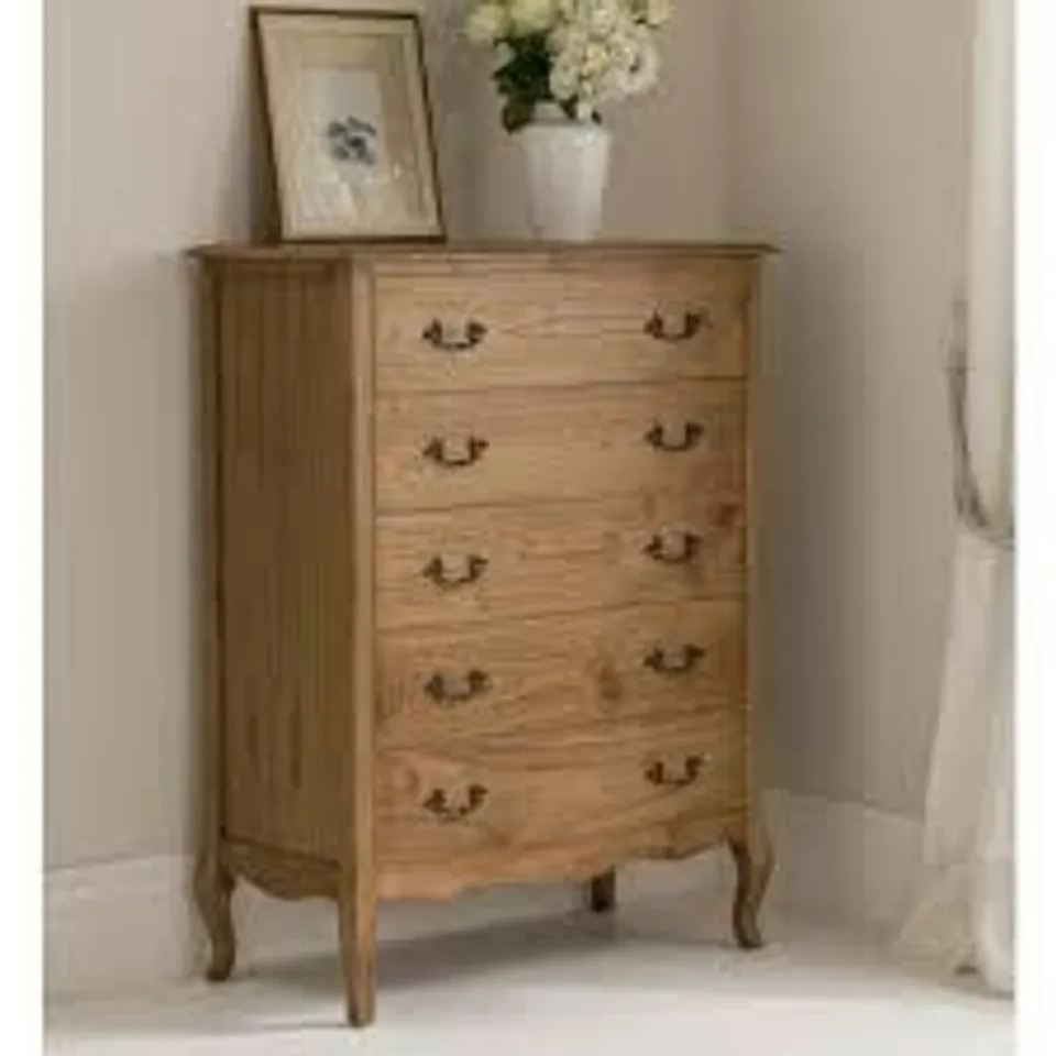 BRAND NEW BOXED HOMESDIRECT 365 MONTPELLIER NATURAL FIVE DRAWER CHEST