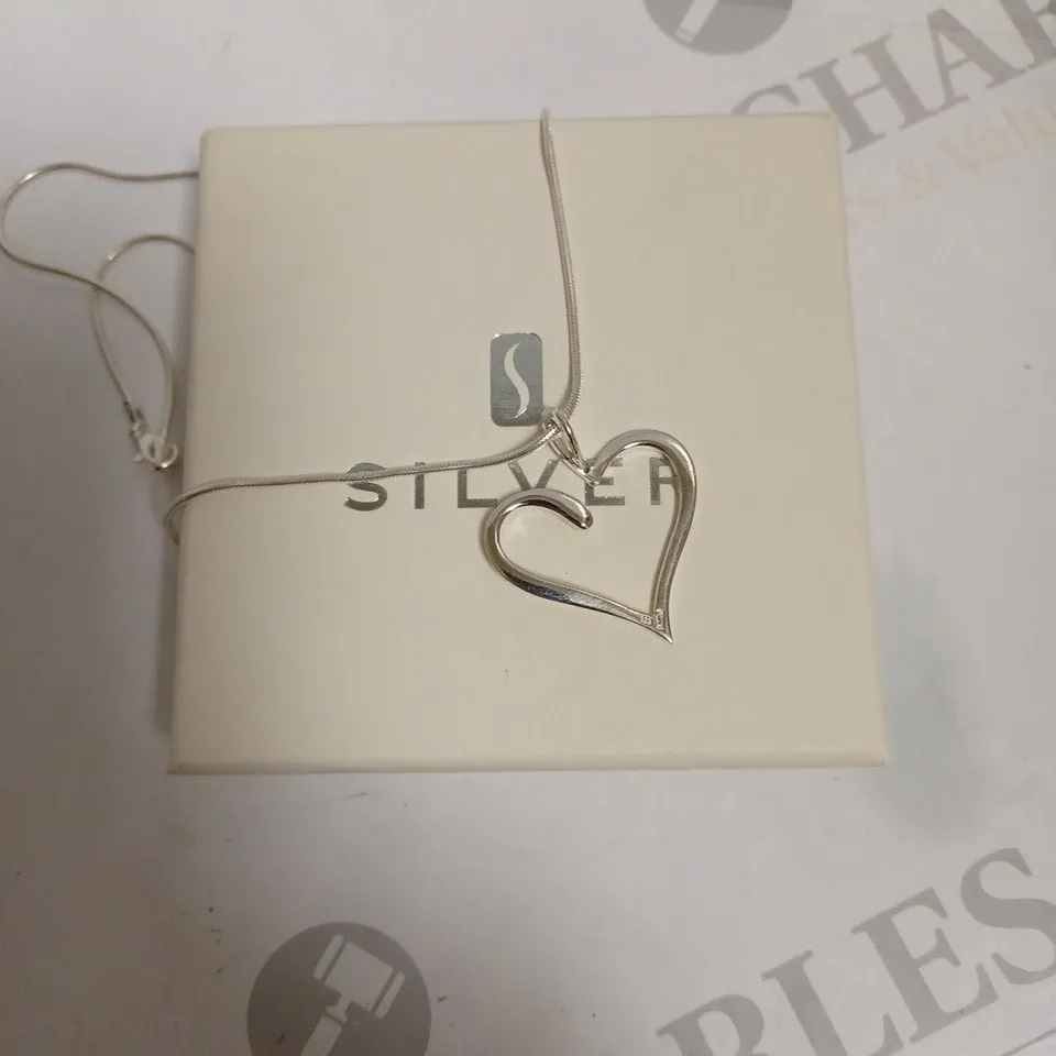 SILVER COMPANY HEART PENDANT NECKLACE 
