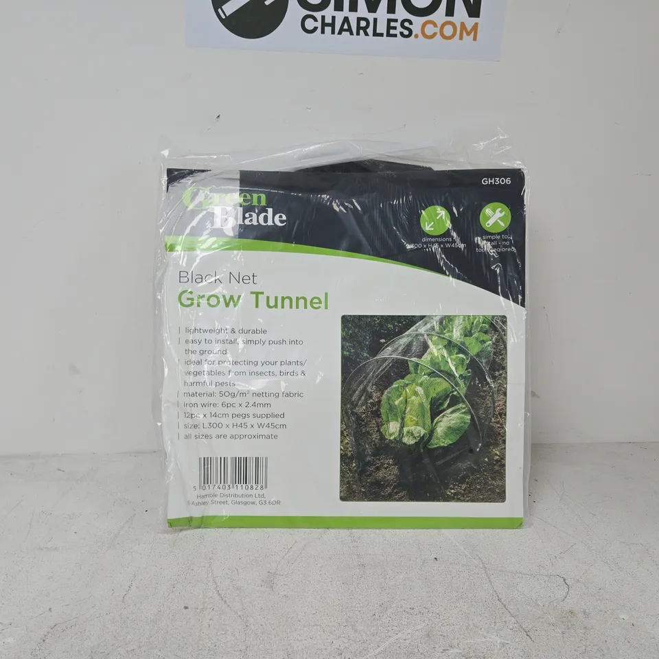 GREEN BLADE BLACK NET GROW TUNNEL 300 X 45 X 45 UNBOXED