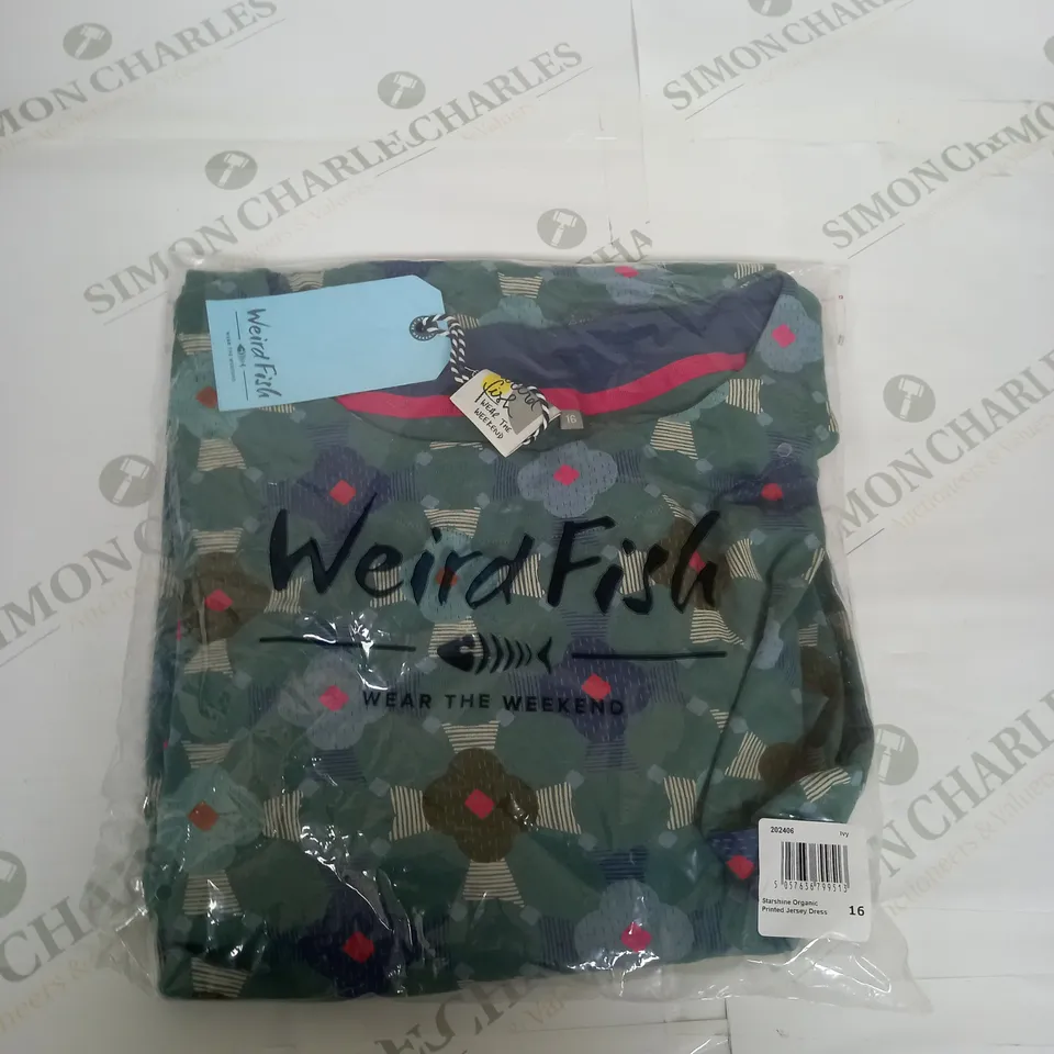 BAGGE WEIRD FISH PRINTED JERSEY DRESS SIZE 16