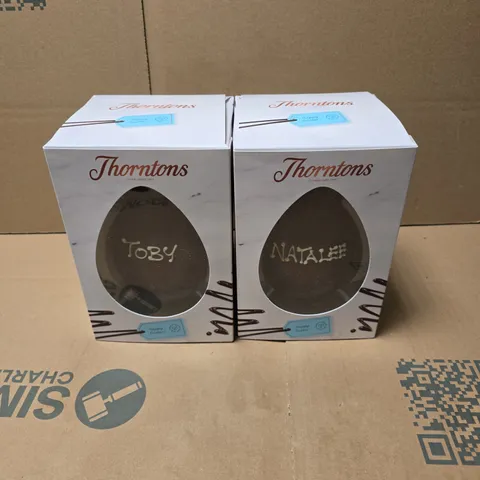2 X THORNTONS PERSONALISED CHOCOLATE EGGS 