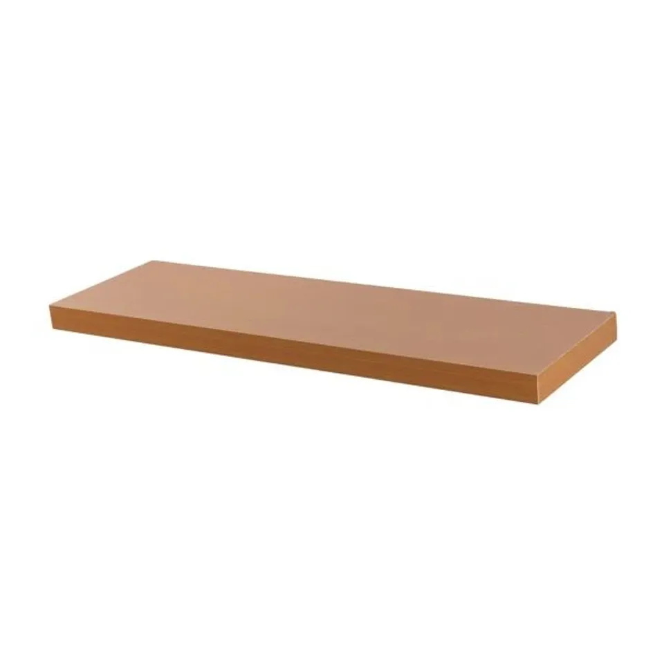 BOXED HARBOUR HOUSEWARES MODERN FLOATING WALL SHELF - 100cm - BROWN