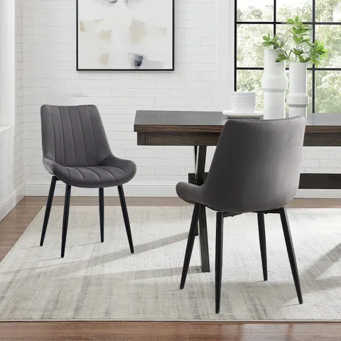 BOXED PAIR OF CLAIR DINING CHAIRS [VELVET] (1 BOX)